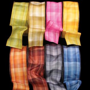 French Wired Ombre Plaid III Ribbon