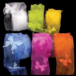 Wired Organza with Butterflies Ribbon