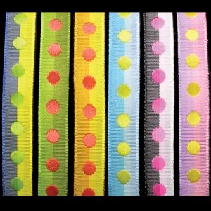 Woven Narrow Taffeta Double Dot Ribbon
