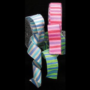 Wire Edge Summer Fun Stripe Ribbon