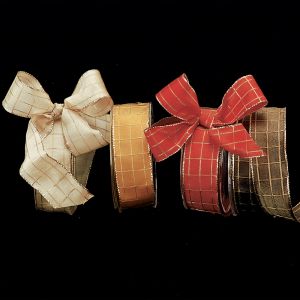 Wired Metallic Check Ribbon