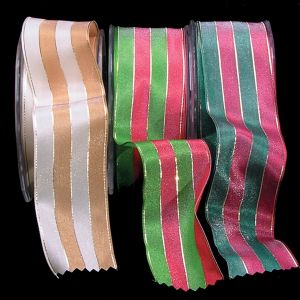 French Wire Gold Pin Stripe Ribbon