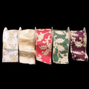 Wired Taffeta Holly Ribbon