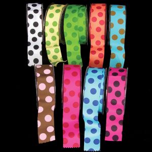 Wired Grosgrain with Large Dots Ribbon