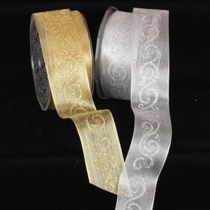 Wired Metallic Semi Sheer Swirl