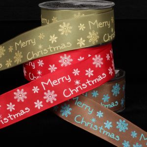 Merry Snowflake Wired Ribbon