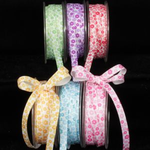 Inga's Flower Print Grosgrain Ribbon