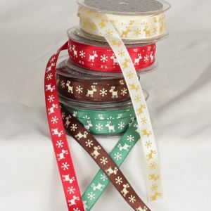 Woven Edge Satin Rudolf Ribbon