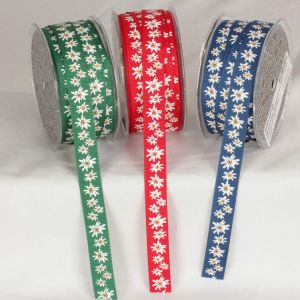 Woven Edge Edelweiss on Grosgrain Ribbon