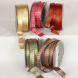 Wired Woven Satin Chevron Ribbon