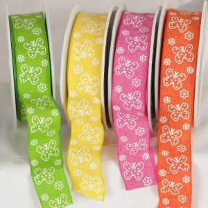 Wired Butterfly Print on Taffeta Ribbon