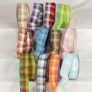 Wired Pastel Check Ribbon