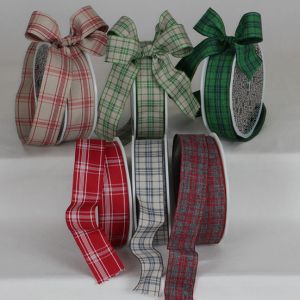 French Wired Anja Plaid Ribbon