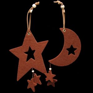 Moon & Star Felt Ornament