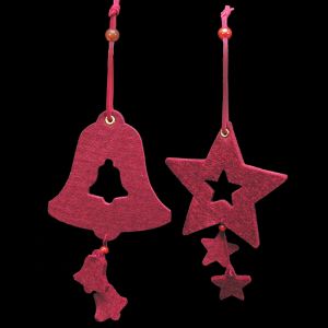 Bell & Star Felt Ornament