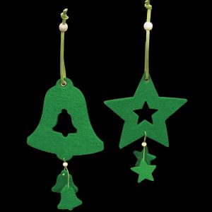 Bell & Star Felt Ornament