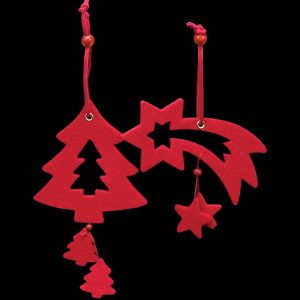 Tree & Shooting Star Felt Ornament