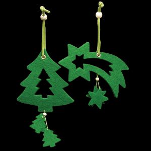 Tree & Shooting Star Felt Ornament