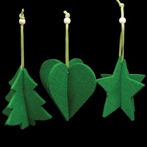 Tree/Heart/Star Felt Ornament