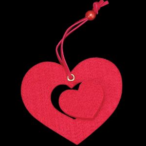 Heart with Heart Punch Out Felt Ornament