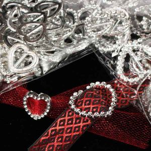 Faux Rhinestone Heart Buckles