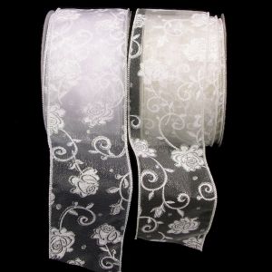 Wired Sheer Climbing Rose Ribbon