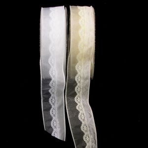 Wired Satin, Sheer, Lace Ribbon
