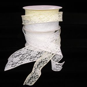 Pearled Wire Edge Lace Ribbon