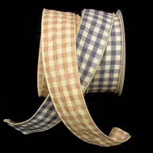 Wire Edge Fabric Yarn Dyed Hopscotch Ribbon