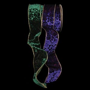 Wired Soft Velvet Roses Ribbon