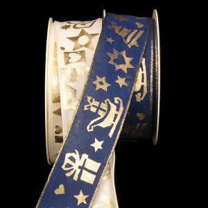 Wired Taffeta "Holiday Hearts" &  "Bells, Hearts" Ribbon
