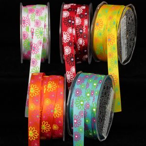 Inga's Bounty Flowers Satin Ribbon