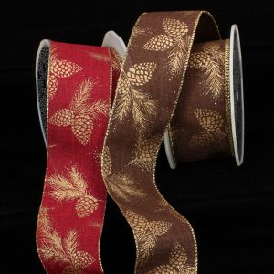 Wired Fine Burlap Cones Ribbon