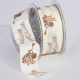 Wired Taffeta Print Merry Christmas 1 1/2 Inch 27 Yards Ivory