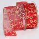 Wire Edge Sheer Super Stars 1 1/2 Inch 20 Yards Red