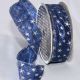 Wire Edge Plump Stars 1.5 inch 27 yards Silver/Blue