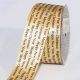 Satin Print Merry...Happy..  1.5 inch 27 yards Gold