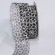 Cut Edge Sheer Print Flowers 1.5 inch 55 yards Black