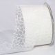 Cut Edge Sheer Print Flowers 2.5 inch 55 yards White