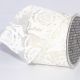Wire Edge Sheer Print Roses 3 inch 20 yards Ivory on Ivory