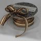 French Stripes 5/8 inch 33 yards Brown Ivory