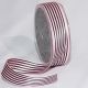 Pink Black Stripe Satin  1 inch 27 yards