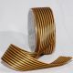 Gold Black Stripe Satin  1.5 inch 27 yards