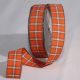 Wire Edge Fine Plaid  1 inch 25 yards Orange