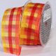 Wire Edge Color Plaid 1.5 inch 25 yards Orange/Yellow