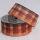 Wire Edge Color Plaid 1.5 inch 25 yards Brown