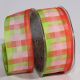 Wire Edge Color Plaid 1.5 inch 25 yards Green/Pink
