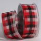 Wire Edge Color Plaid 1.5 inch 25 yards Red/White/Black