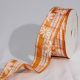 Wired Taffeta Check with Print 1.5 Inch 22 Yards Orange