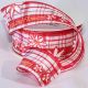 Wired Taffeta Check With Print 1.5 Inch 22 Yards Red